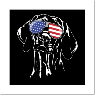 Proud Hungarian Vizsla American Flag sunglasses patriotic dog Posters and Art